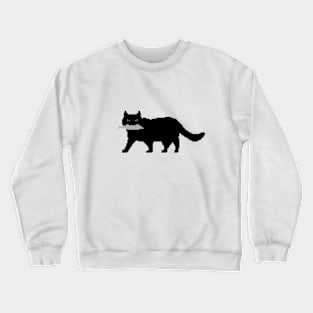 Pixel Cat with Fish Crewneck Sweatshirt